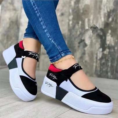 Women buckle strap casual sneakers image 2