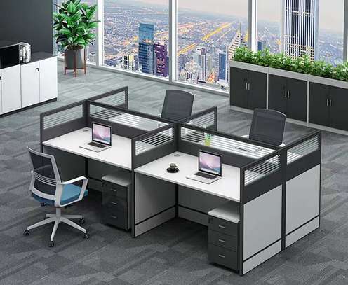 Office Desk : Modern Workstation of 4 with Open Space image 6
