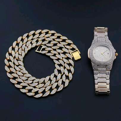 Authentic Silver&Gold Chain/Necklace+Watch Hip Hop Miami Curb Cuban Chain Cuban Link
Ksh.5500 image 3