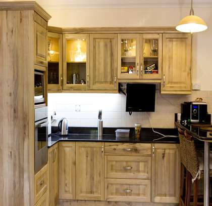 Meru oak kitchen cabinets &wardrobes installation image 2