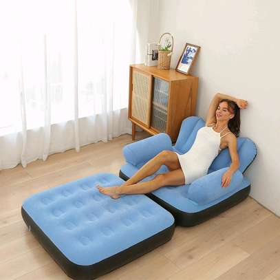 *5 in 1 inflatable Couch lazy Sofa bed with L-shaped armrest image 3