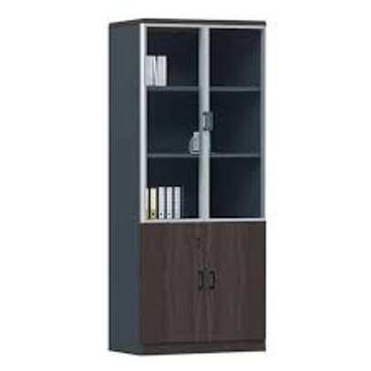 2-Door Wooden-Glass Display Lockable Storage Cabinet image 8