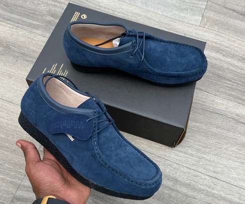 Clarks wallabees blue suede cheap