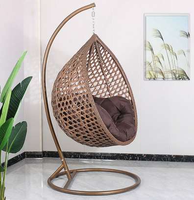 Outdoor Rattan Hanging Hammock-Swing Chair (Cushioned) image 10