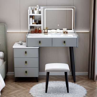 Modern Minimalist Dresser with Lighted Slate Mirror image 1