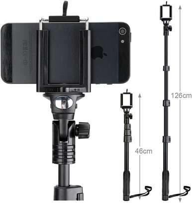 monopod selfie stick tripod for smartphone Black image 4