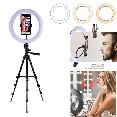 10 Inch LED Ring Light with Tripod image 1