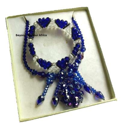 Womens Blue Crystal Jewelry set image 2