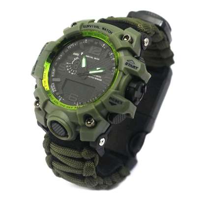 Compass Tactical Camping Military water resistant waterproof Paracord Survival Watch with Fire 
Ksh.3500 image 2