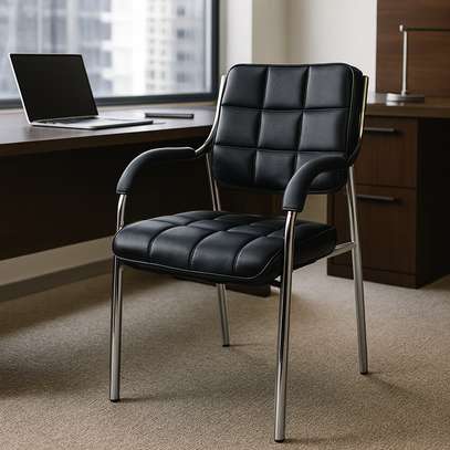 Office Chair: Catalina Mid Back Black Stackable Office Chair image 1
