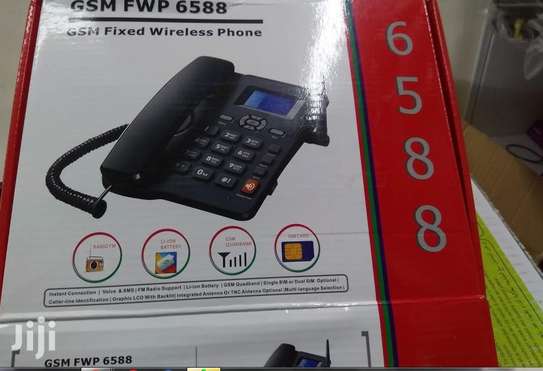 HOT Fixed Wireless Twin Sim GSM Desk Phone SIM Card image 1