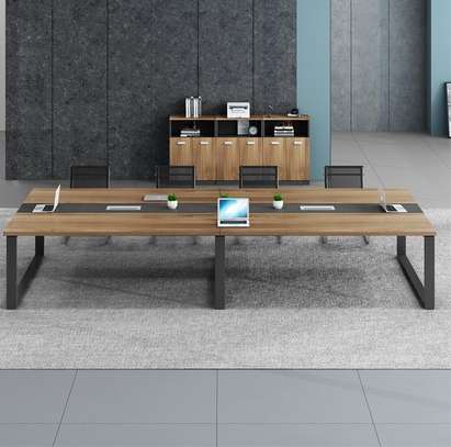 Metal Frame Wooden 2.4m Modern Office Conference Table image 13