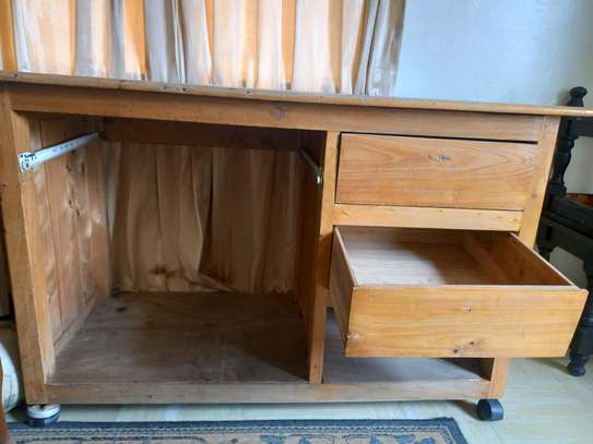 Wooden Working table with 2 drawers image 2