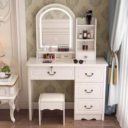 Dressers: Vintage Inspired White Vanity Dresser Set image 1