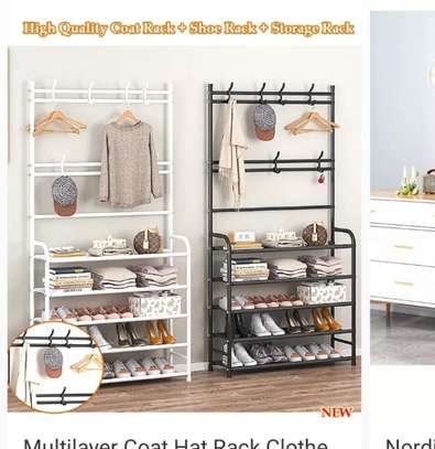 5 tier Multifunctional shoe, hat and cloth rack image 1