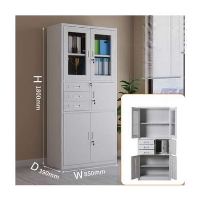 Cabinet : 2-Door Metallic Office Filing Cabinet With Safe image 3