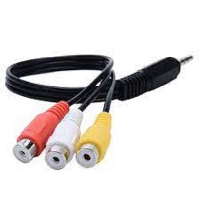 3.5mm Male Plug to 3 RCA Female Audio Video AV Cable image 1