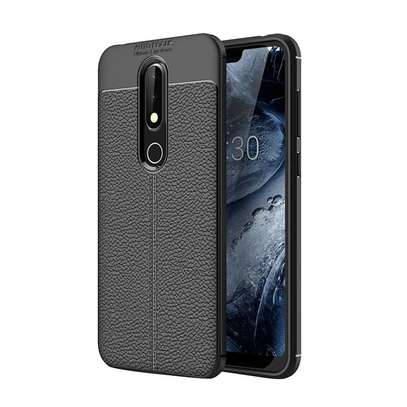 Auto Focus Leather Pattern Soft TPU Back Case Cover for Nokia 6.1 image 1