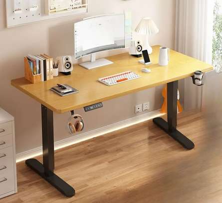 Office Table; White Adjustable Electric Office Table image 2