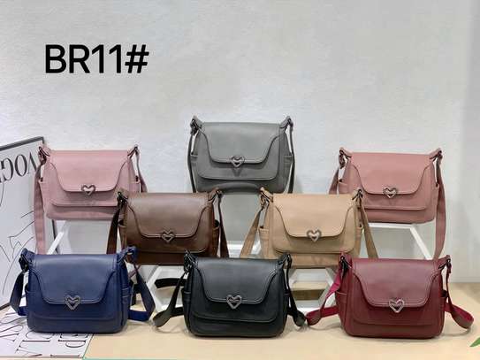 BR11 Faux Leather Crossbody Bag with Heart Clasp image 6