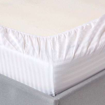 White Striped Fitted Bedsheets image 2