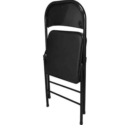 Foldable Lightweight Leather Metal Frame Office Chair image 7