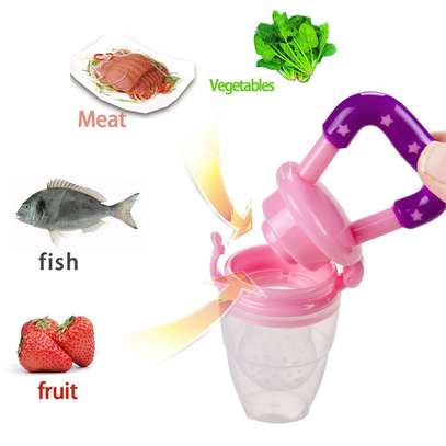 Silicone Baby Fruit Feeder Pacifier with Teething Rattle Toy image 5