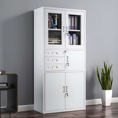 Office Cabinet : Durable Metal‑Framed Stackable Cabinet image 1