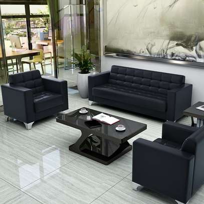 Office Sofa: Customized 5 Seater Leather Meeting Sofa image 3