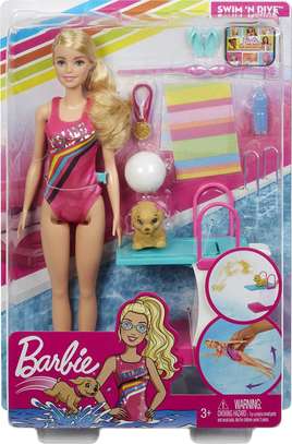 Barbie Swim 'n Dive Doll (diving Board And Puppy) image 1