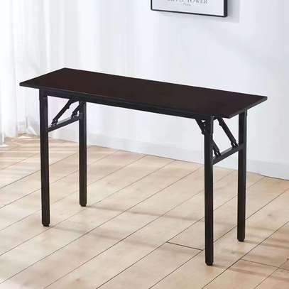 Office table: Foldable black Office Table with metal legs image 2