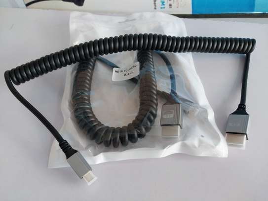 Micro HDMI to HDMI-compatible Flexible Coiled Cable image 1