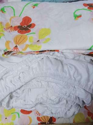 white elastic cotton bedsheets image 1