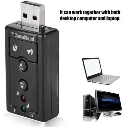 2 in 1 3D External USB Audio Sound Card Black image 1