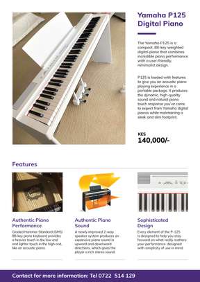 Yamaha P125 Digital Piano image 1