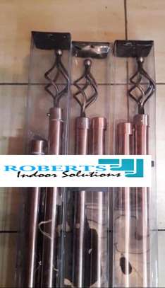 brown adjustable curtain rods image 2