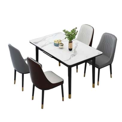 Dining Set: 4 Seater Marble Dining Set In Riosiri image 2