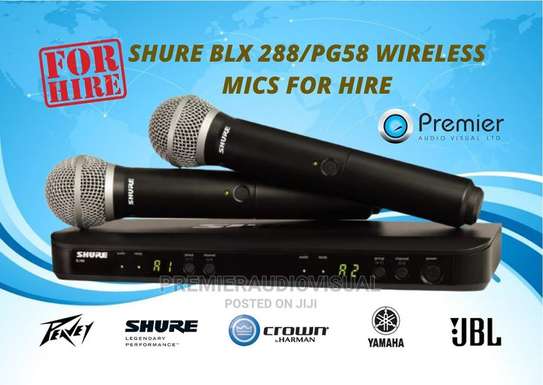 SHURE MICROPHONES FOR HIRE {DOUBLE MICS] image 1