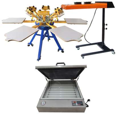 latest 6 color 6 station screen printing machine . image 1