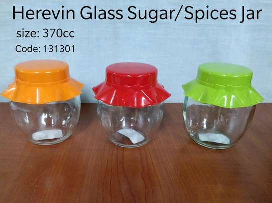 Heravin Cap lid Glass Sugar Dish image 1