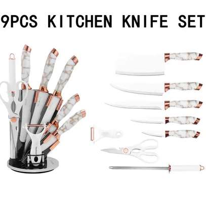 Kitchen Knife 9pcs Acrylic Knife Holder Stainless Steel image 1