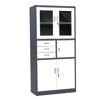 2‑Door Steel Glass Display Lockable Office Cabinet image 8