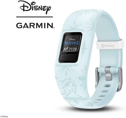 Garmin vívofit Jr 2, Kids Fitness/Activity Tracker, 1-Year Battery Life, Adjustable Band, Disney Frozen 2, Elsa, Light Blue image 1