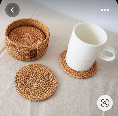 10cm High Quality Rattan Woven Coasters image 3
