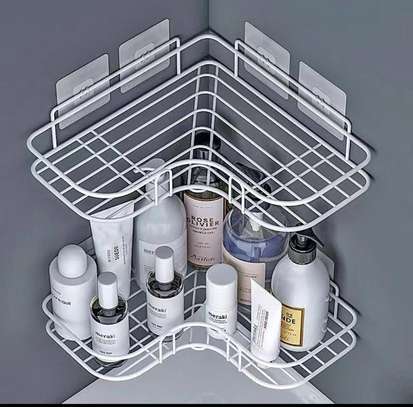 Metallic corner triangular bathroom/kitchen organizer image 3