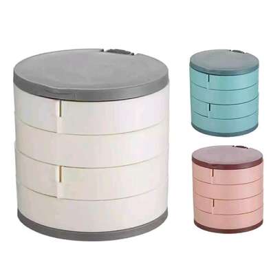 4layered  rotating accessories storage box image 6