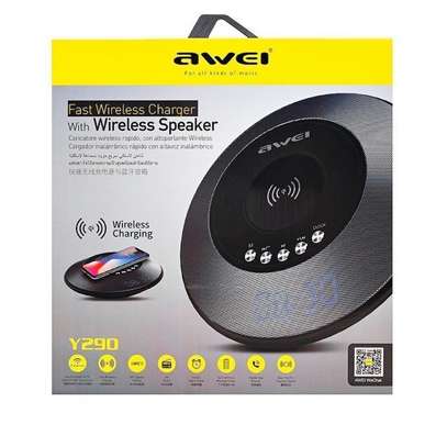 AWEI Y290 Bluetooth Speaker with Wireless Charger Mini Portable Speakers Waterproof Sound Box image 1
