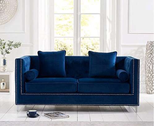 Latest blue two seater sofa set image 1