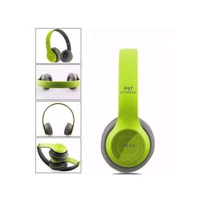 P47 New Style Wireless Bluetooth 4.2 Music Headphones - Lime Green/Black image 1