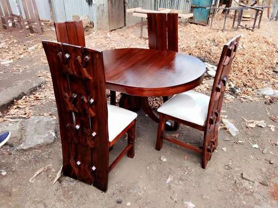 4 Seater Oval Shaped Mahogany Wood Tables image 2